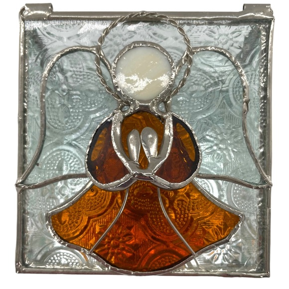 Stainglass "Angel" Trinket Box with Mirror Bottom - Picture 2 of 7